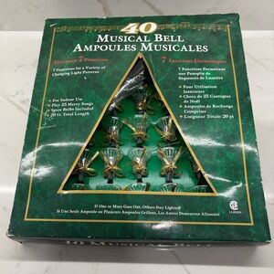 Vintage 40 Musical Bell Christmas Lights with 21 Merry Songs 7 Light Patterns